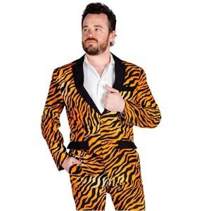 Shinesty The Make Them Purr Tiger Print Suit Statement Piece Size 38/31/32